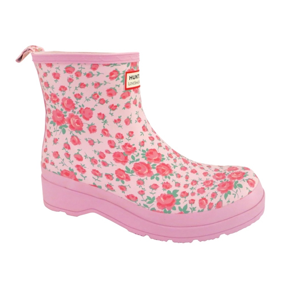 LoveShackFancy Pink Floral Boots